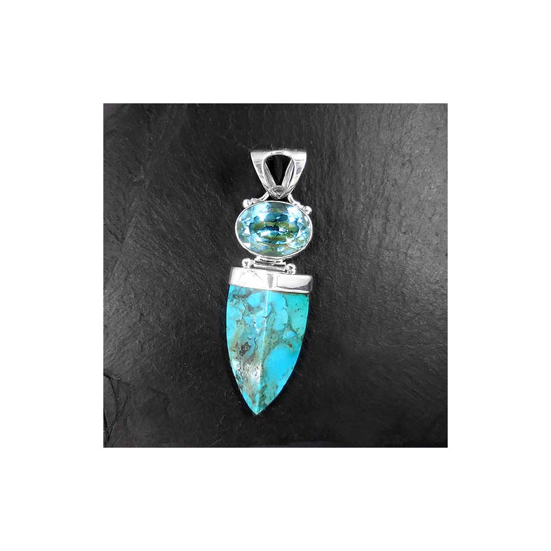 Türkis Anhänger mit Blautopas