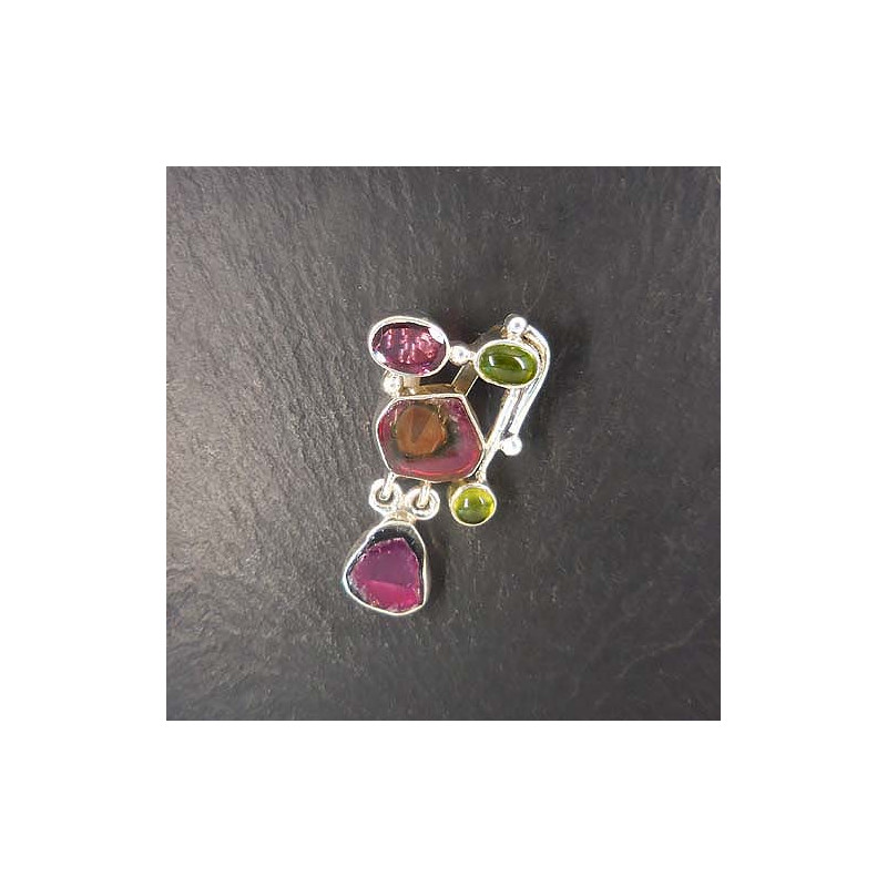 Turmalinanhänger multicolor mit Idokras