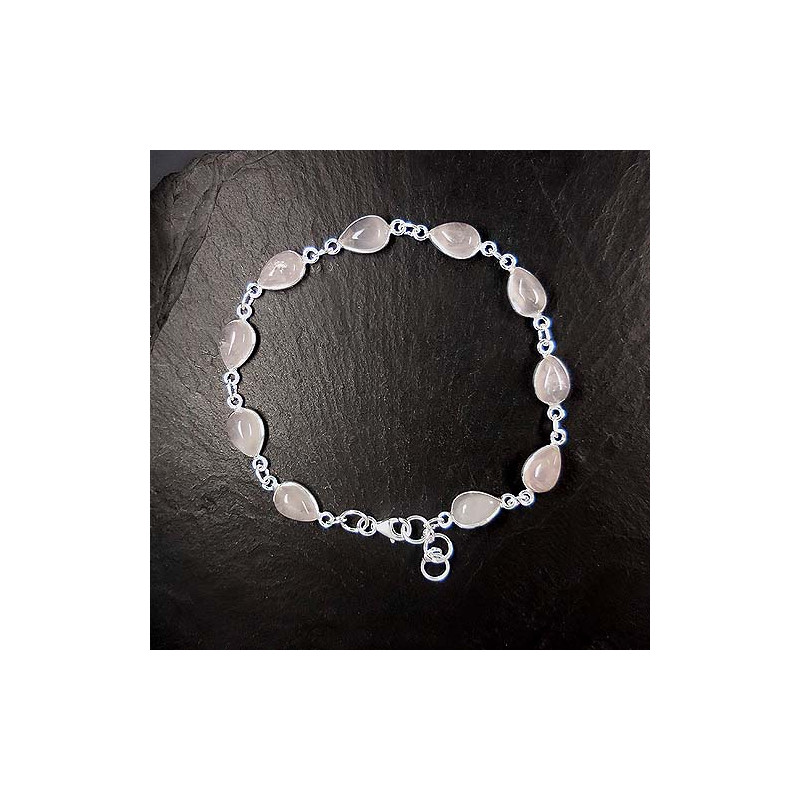 Rosenquarz Armband Tropfen