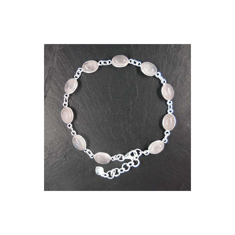 Rosenquarz Armband Oval