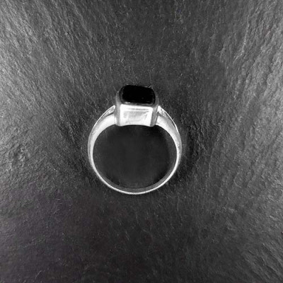 Ammolit Ring Eckig