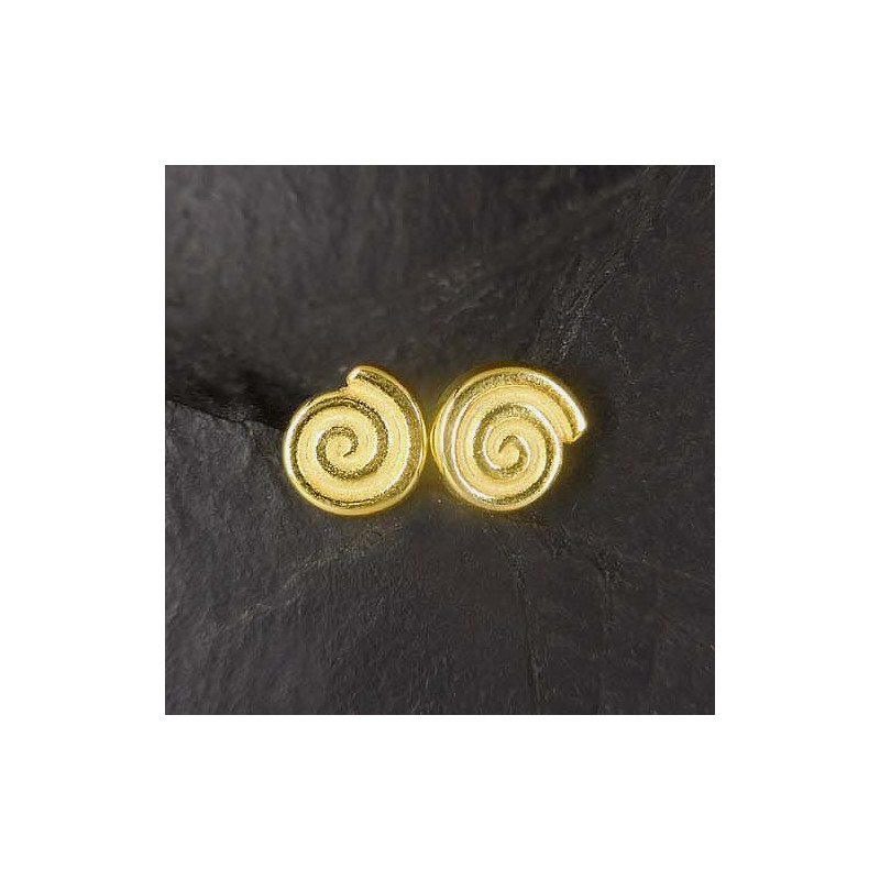 Silberohrstecker Schnecke Vergoldet