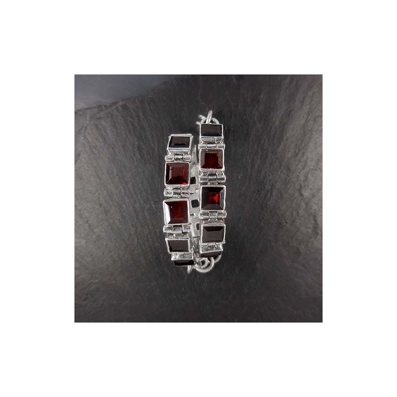 Granat Armband Eckig