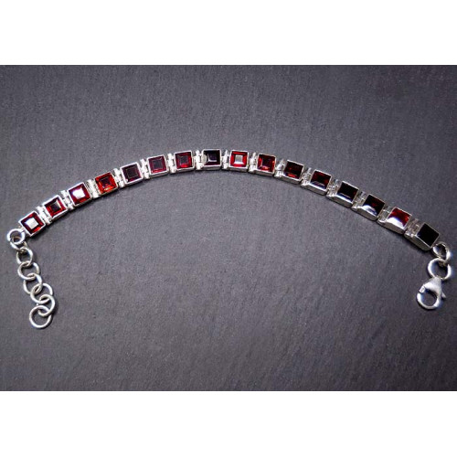 Granat Armband Eckig