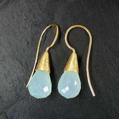 Chalcedon Ohrringe vergoldet (TOt)
