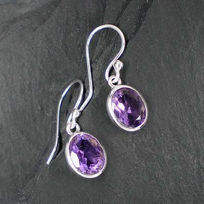 Amethystohrringe oval (SOfac)