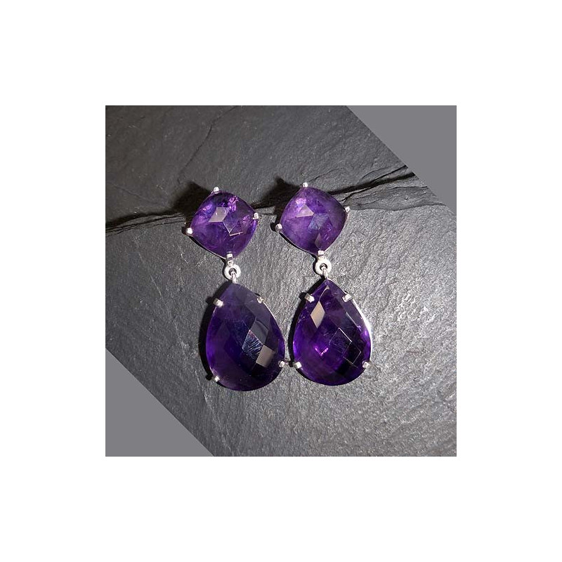 Amethyst Ohrringe oval