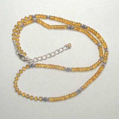 Citrinkette mit Silberperlen