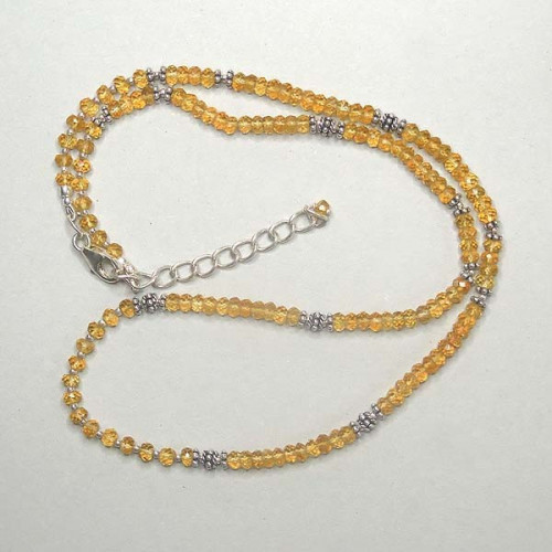 Citrinkette mit Silberperlen