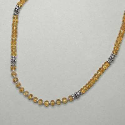 Citrinkette mit Silberperlen