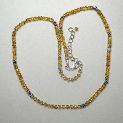 Citrinkette mit Silberperlen