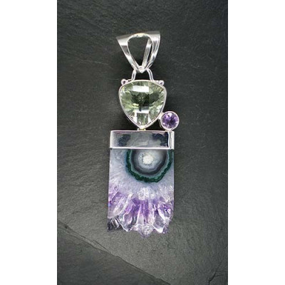Anhänger mit Amethyst und Prasiolith