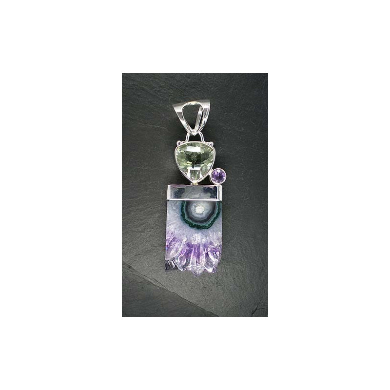 Anhänger mit Amethyst und Prasiolith