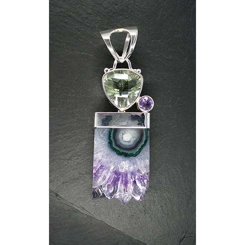 Anhänger mit Amethyst und Prasiolith