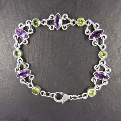Amethyst Armband mit Peridot