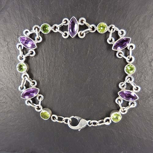 Amethyst Armband mit Peridot
