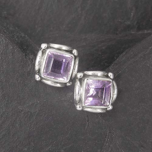 Amethystohrstecker eckig