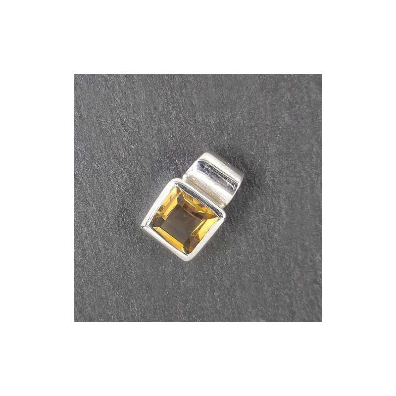 Citrin Anhänger eckig Mini