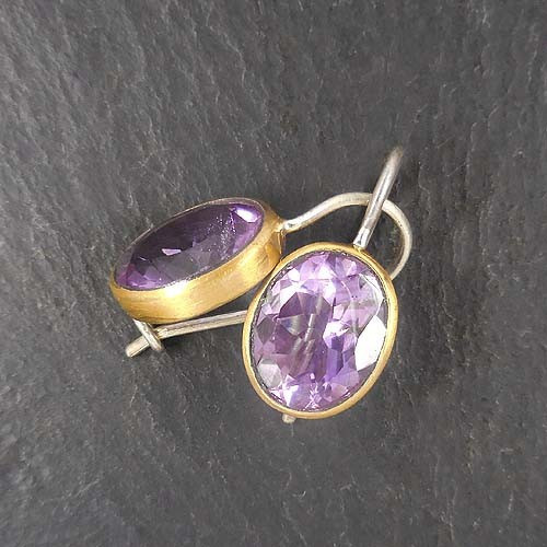 Amethyst Ohrringe vergoldet