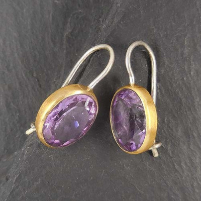 Amethyst Ohrringe vergoldet