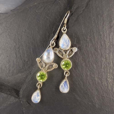 Granat Ohrringe mit Peridot