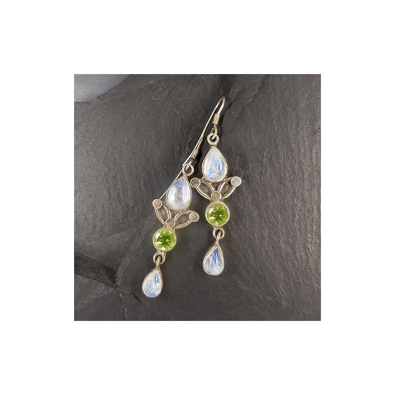 Granat Ohrringe mit Peridot