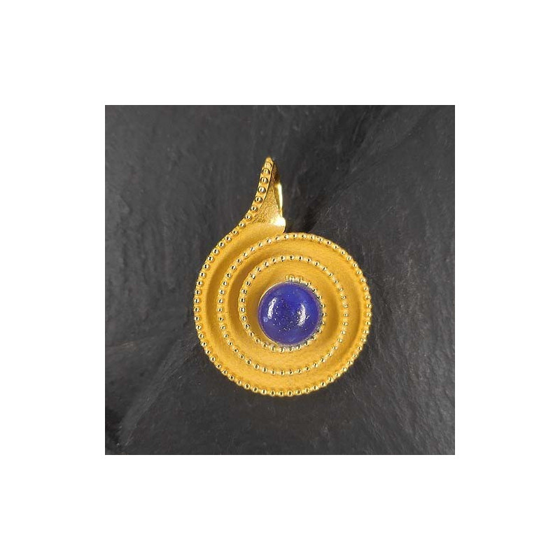 Lapis Lazuli Anhänger Schnecke vergoldet