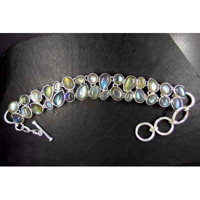 Labradoritarmband 2-Reihig