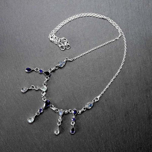 Iolit Collier mit Mondstein
