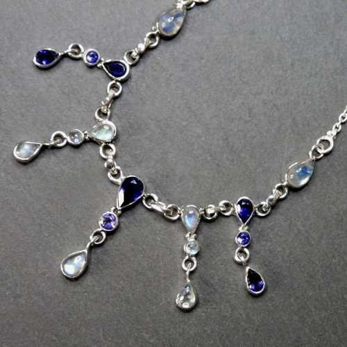 Iolit Collier mit Mondstein