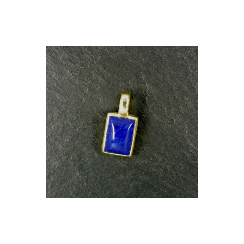 Lapis Lazuli Anhänger Eckig Mini Vergoldet
