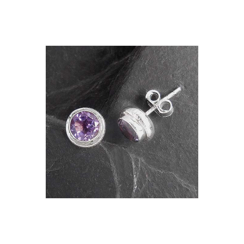 Amethyst Ohrstecker Rund