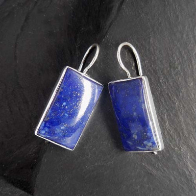 Lapis Lazuli Ohrringe eckig