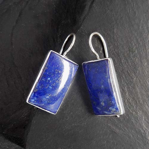 Lapis Lazuli Ohrringe eckig