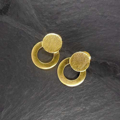Silberohrstecker 2 Kreise Vergoldet