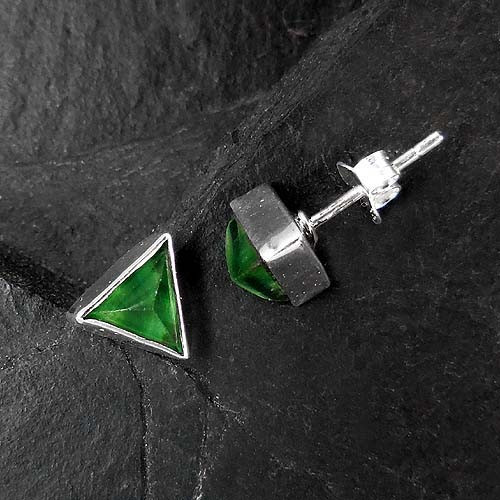 Fluorit Ohrstecker 3-Eck