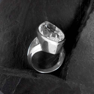 Bergkristall Ring Navette