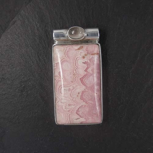 Rhodochrosit Anhänger mit Rosenquarz
