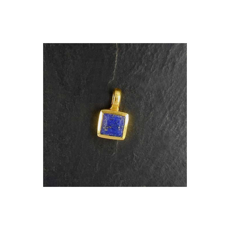 Lapis Lazuli Anhänger Mini Eckig Vergoldet