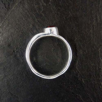 Granat Ring Rund
