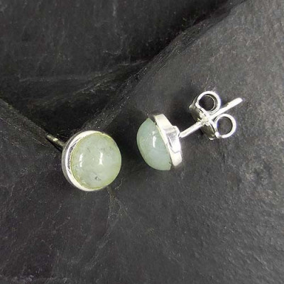 Aquamarinohrstecker Rund