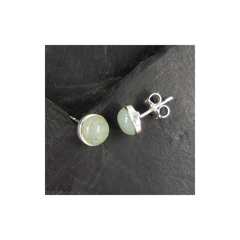Aquamarinohrstecker Rund