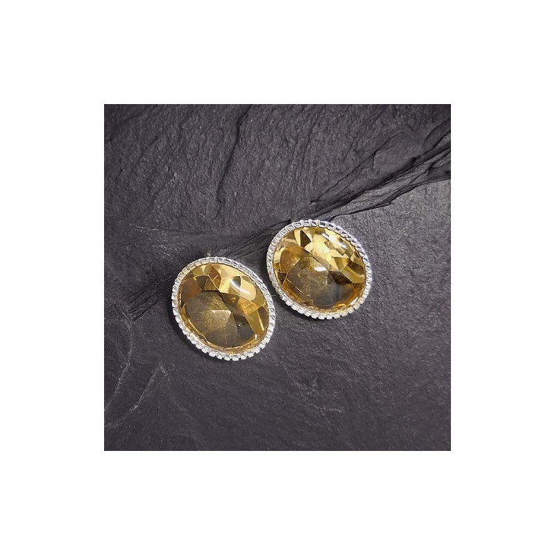 Citrin Ohrstecker Oval