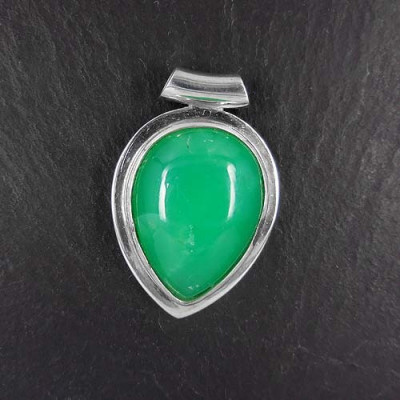 Chrysopras-Anhänger Tropfen (S9)