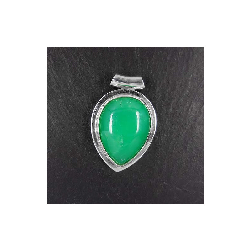 Chrysopras-Anhänger Tropfen (S9)