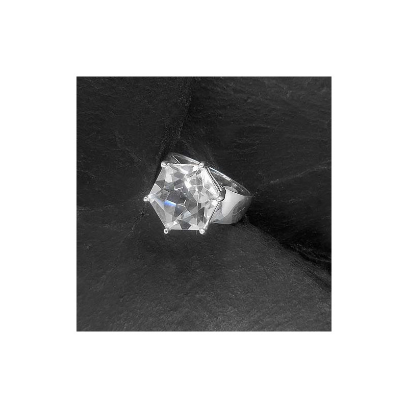 Bergkristall - Ring 6-Eck
